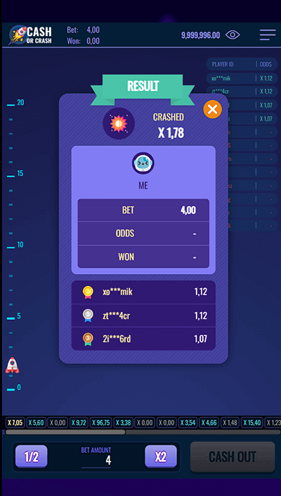 Cash or Crash Bonuses